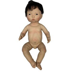Linda Murray 2005 Reborn Realistic Vinyl Baby Doll With Black Hair AEL 015